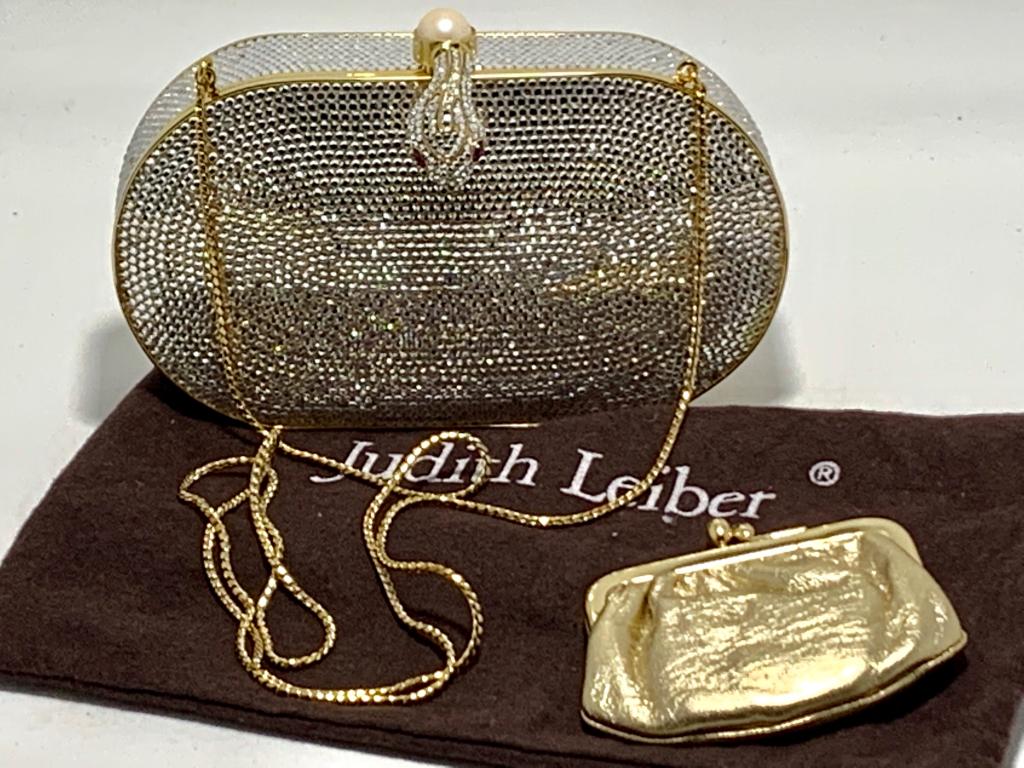 JUDITH LEIBER RHINESTONE DECKED SNAKE CLASP PURSE (1 of 5)