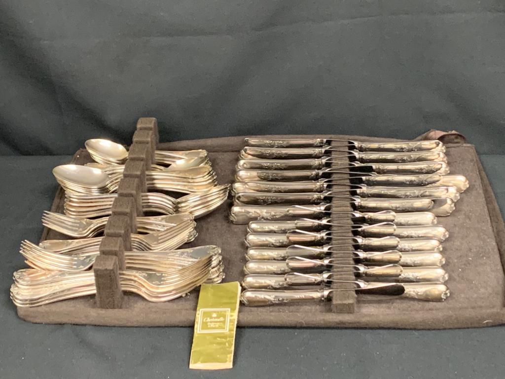 CRISTOFLE PARIS SILVERPLATE "MARLY" SERVICE FOR 12 (1 of 9)