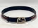 GUCCI VINTAGE NAVY RED CANVAS STRIPED MENS BELT 34