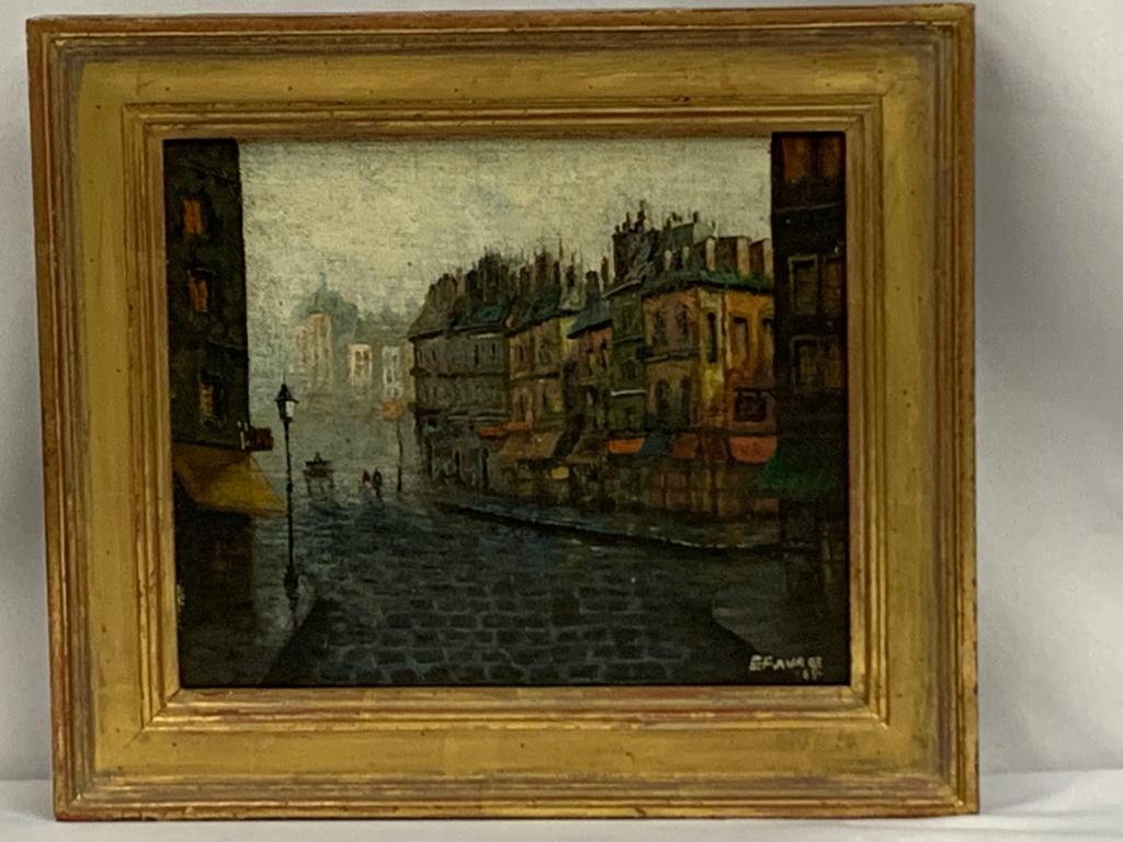 EUGENE FAURE STREET SCENE IN FRANE OIL ON BOARD (1 of 6)