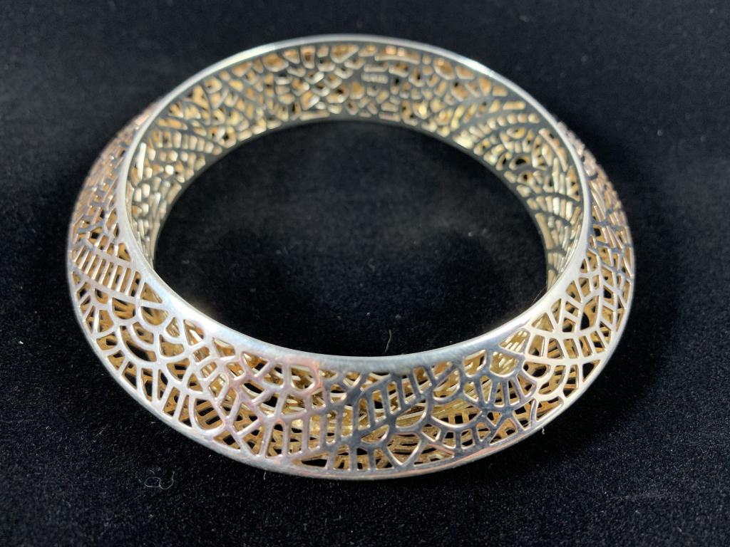 925 TH STERLING SILVER FILIGREE FEMININE BRACELET (1 of 4)