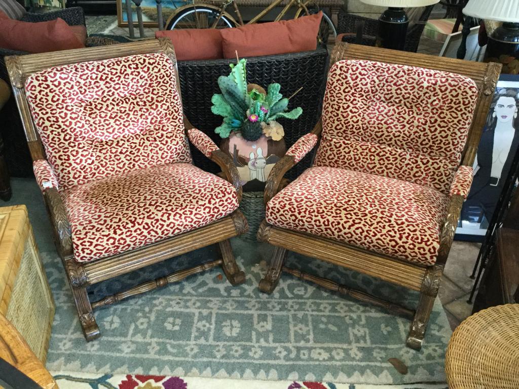 PAIR FERGUSON COPELAND LEOPARD CANE BASE CHAIRS (1 of 5)