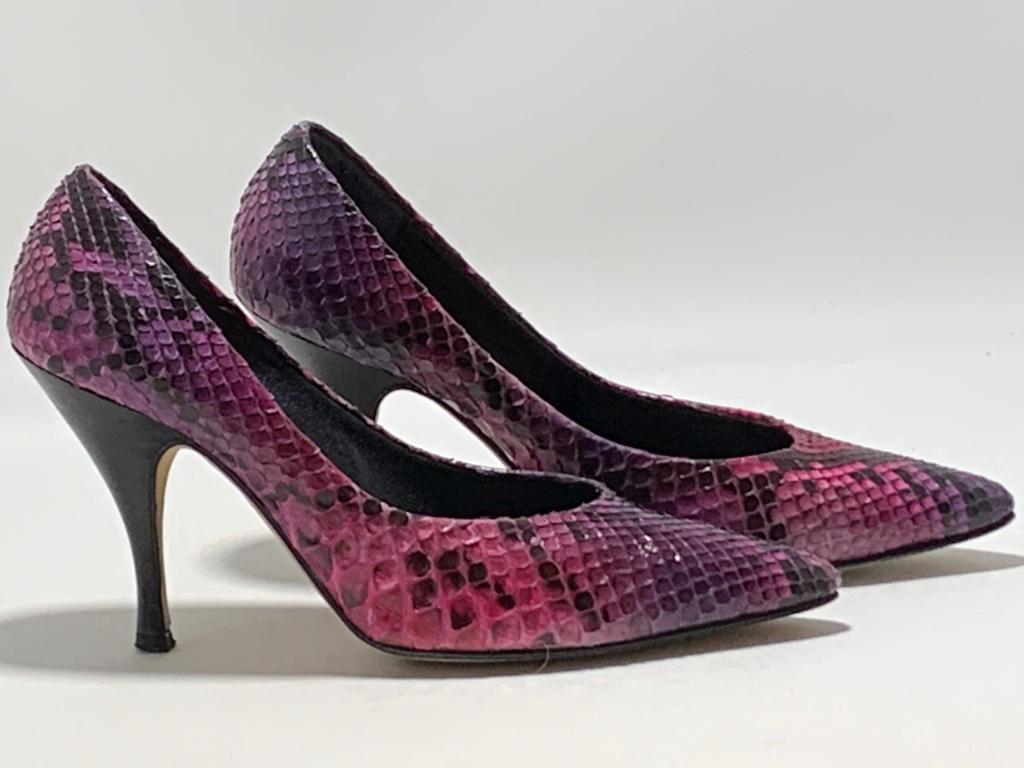 ANDREA PFISTER COUTURE PURPLE SNAKESKIN PUMPS 7.5 (1 of 8)