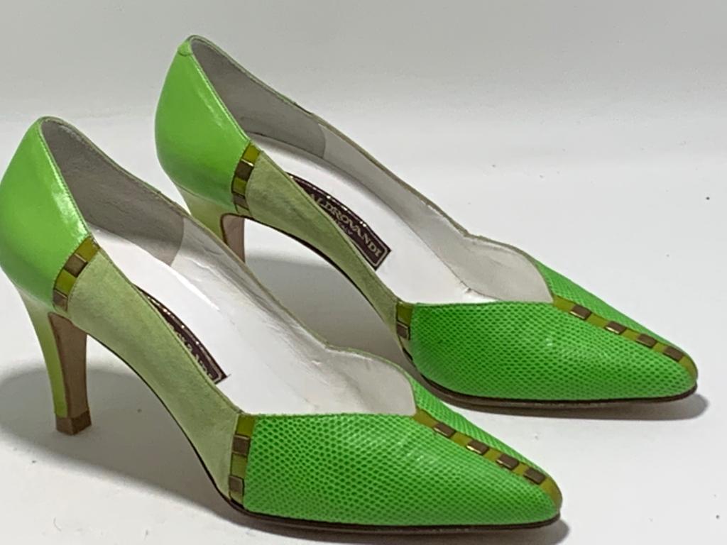 lime green designer heels