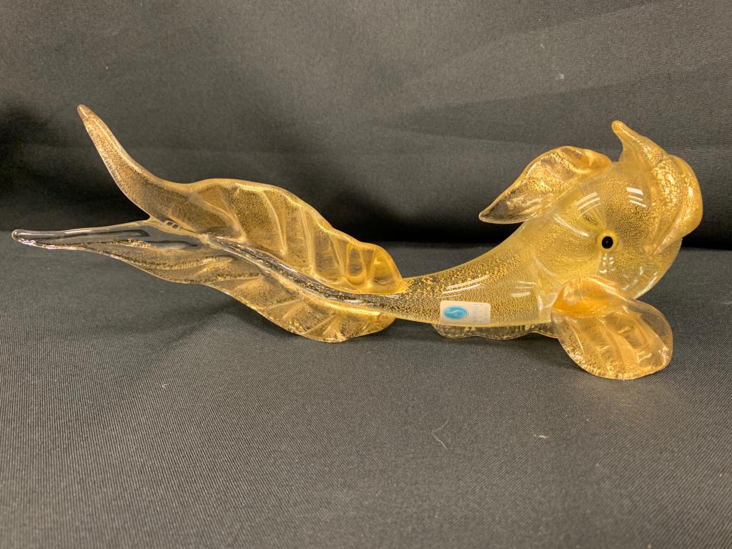 SARANELLA MURANO ART GLASS EXQUISITE GOLD KOI FISH (1 of 4)