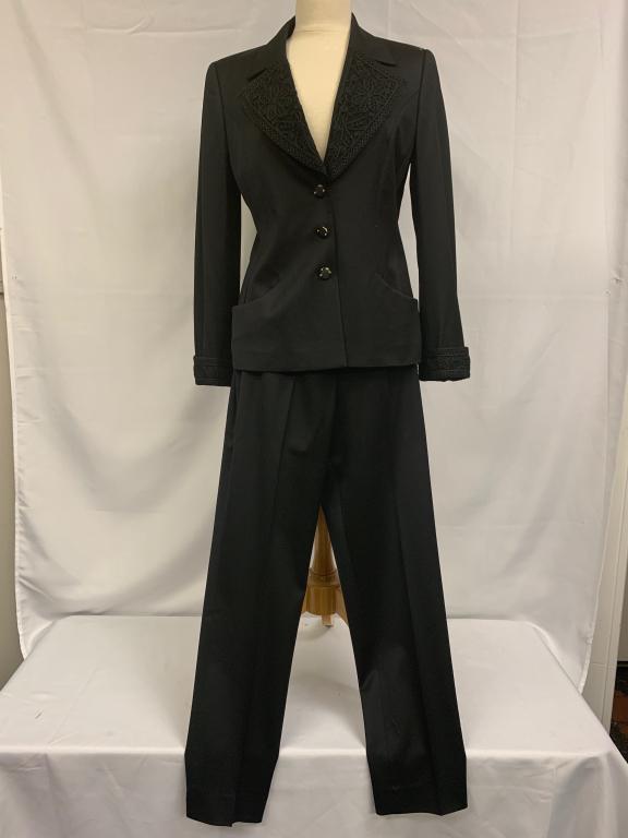 ESCADA EXCLUSIVE BEADED BLACK PANTS JACKET SET 40 (1 of 12)