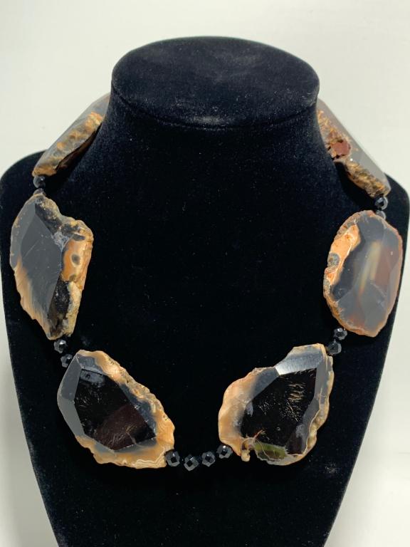 ARTISAN RAW SMOKY QUARTZ GEMS CHOKER (1 of 8)