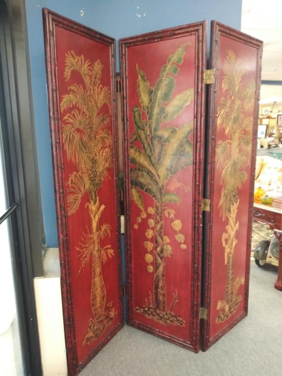 TOMMY BAHAMA INSPIRED BAMBOO PALMS SCREEN DIVIDER (1 of 2)