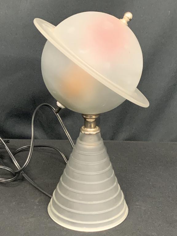 1939 WORLDS FAIR HOUZE GLASS FROSTED SATURN LAMP (1 of 3)