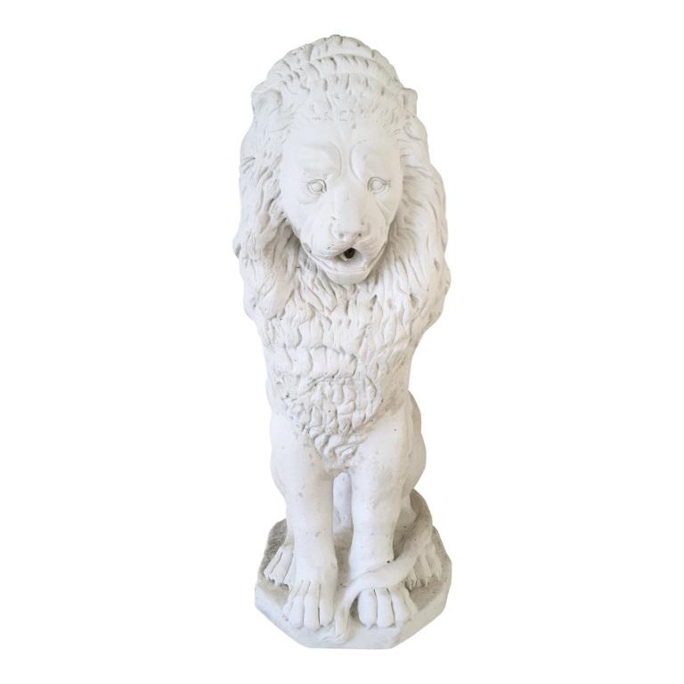 WHITE CONCRETE OUTDOOR LION STATUE FOUNTAIN (1 of 2)