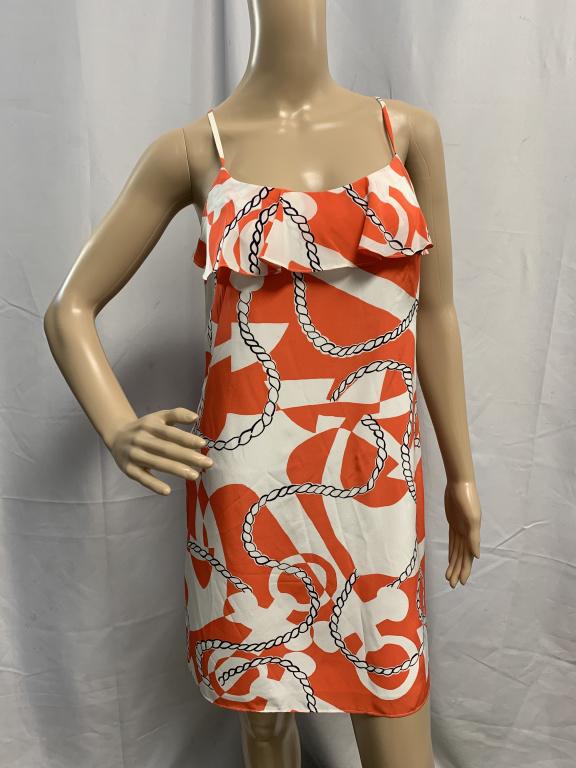 LILLY PULITZER ORANGE AND WHITE DRESS XS (1 of 4)