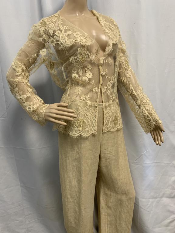 FAB ARMANI COLLEZIONI LINEN AND LACE PANT SUIT S12 (1 of 4)