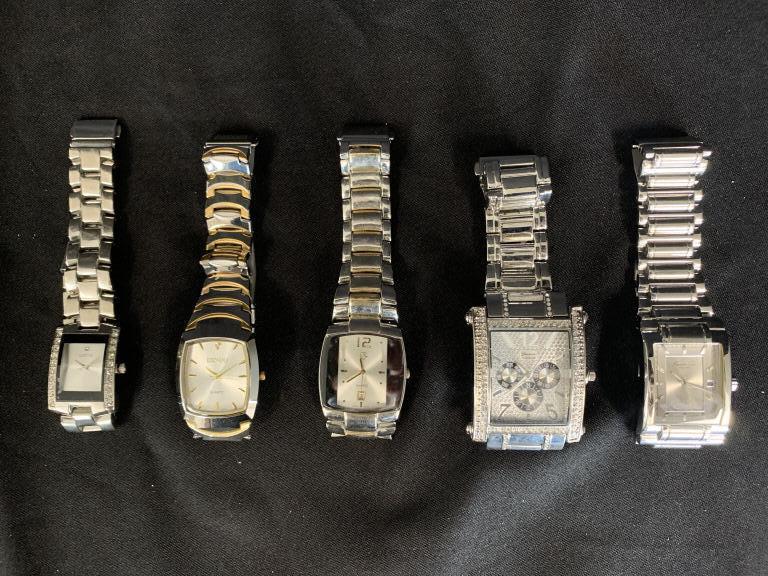 LOT OF 5 MENS WRIST WATCHES TANK SHAPED (1 of 9)