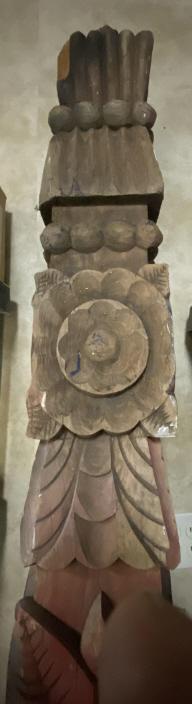 8 FOOT VINTAGE WOODEN TOTEM POLE (1 of 4)