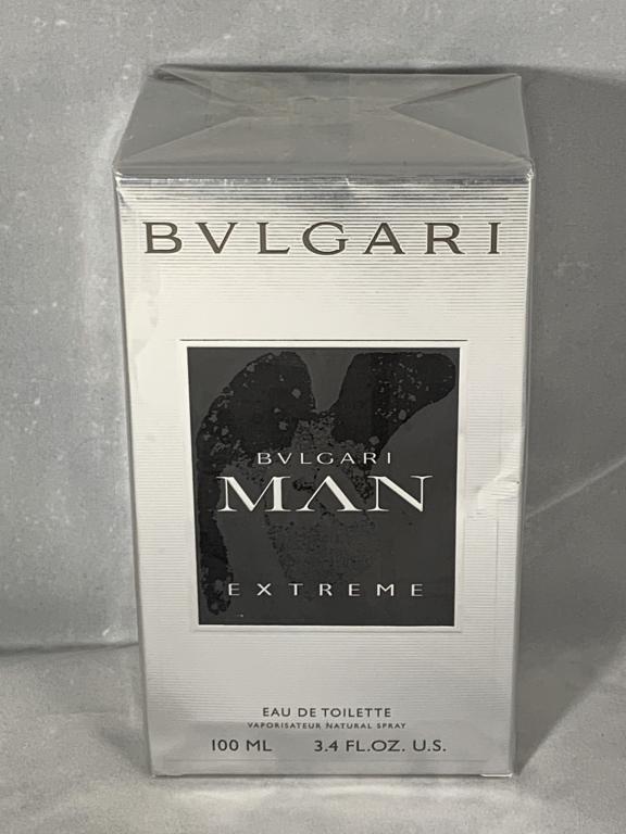 BVLGARI MAN EXTREME EUA DE TOILETTE NIB: NEW IN BOX Bvlgari MAN Extreme by Bvlgari, 3.4 oz EDT Spray for MenLaunched in 2013. BVLGARI MAN EXTREME is announced as very elegant, deep, attractive and intense. It excites with its composition sta