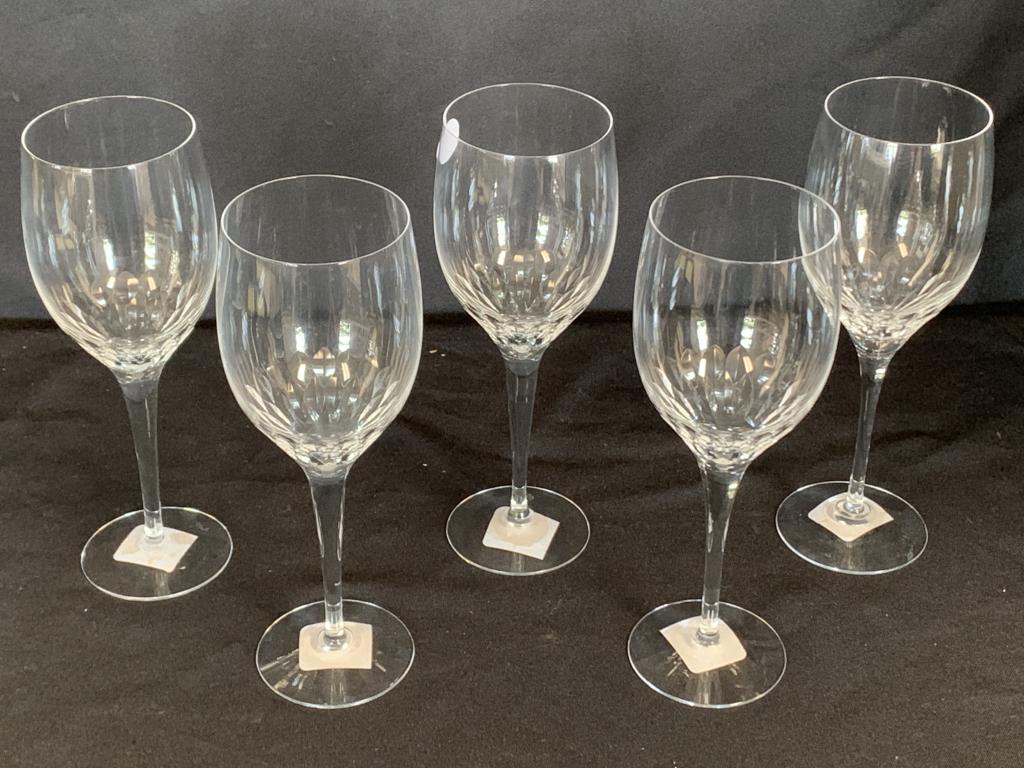 5 ORREFORS PRELUDE WHITE WINE GLASSES: Very nice 5 Orrefors white wine classes.very good condition8 1/4" tall