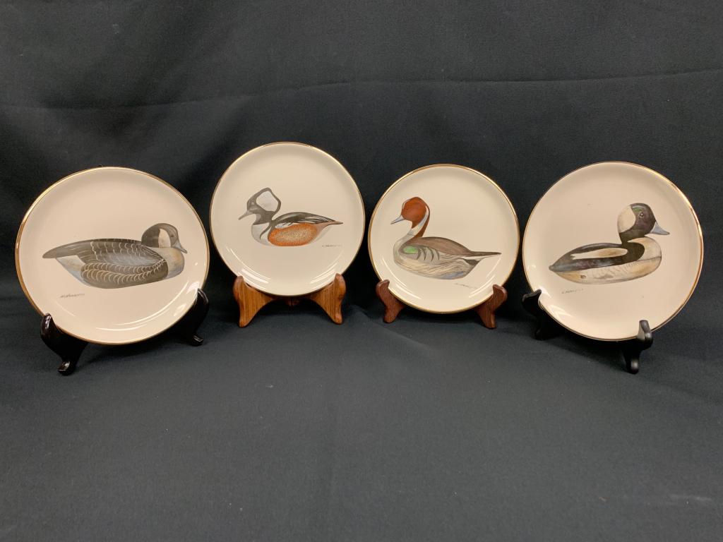 SET OF 4 WARD BROS HERZY GOOSE DECOY DECO PLATES (1 of 10)