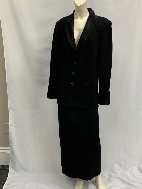 ST JOHN EVENING SANTANA KNIT TUX BLAZER & SKIRT L (1 of 14)