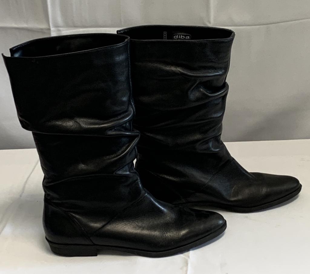 NEW ALBA BLACK LEATHER BOOTS SZ 10 (1 of 4)