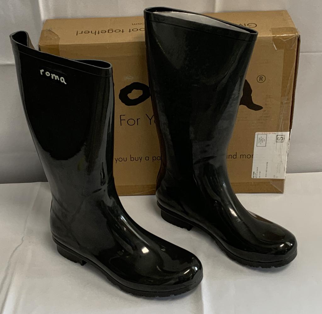 ROMA BLACK RAINBOOTS SIZE 10 NIB (1 of 4)