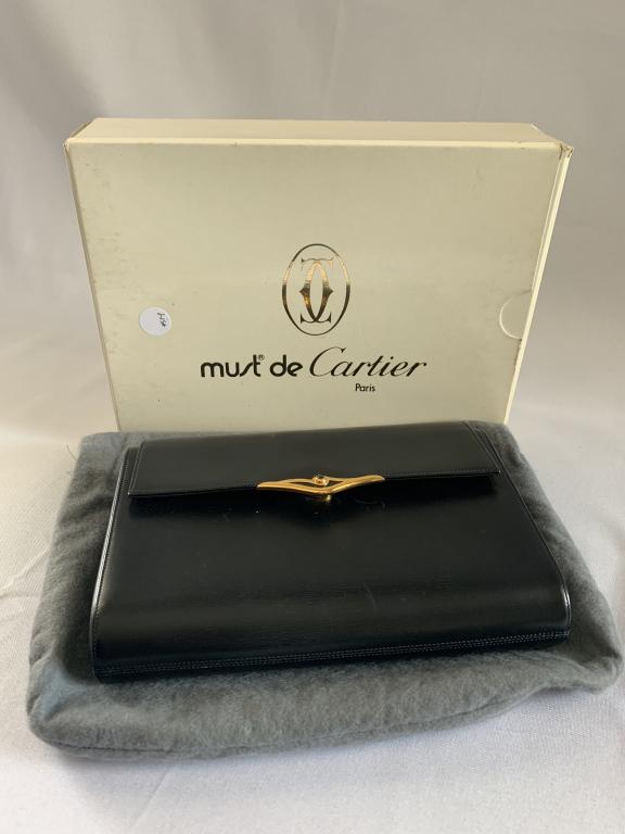 MUST DE CARTIER BLACK LEATHER PURSE NIB (1 of 6)