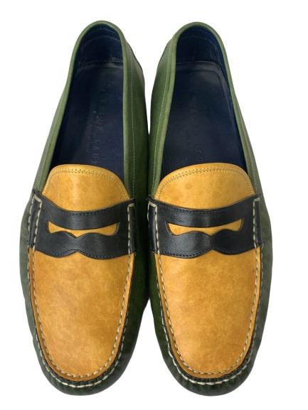 NEW MEN'S RALPH LAUREN GREEN LEATHER LOAFERS 10: Ralph Lauren green leather driving loafers.New condition!Size 10