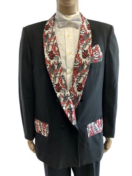 PIERRE CARDIN MENS TATTOO SKULLS TUX JACKET 44R: Pierre Cardin in excellent condition. Size 44R for men.