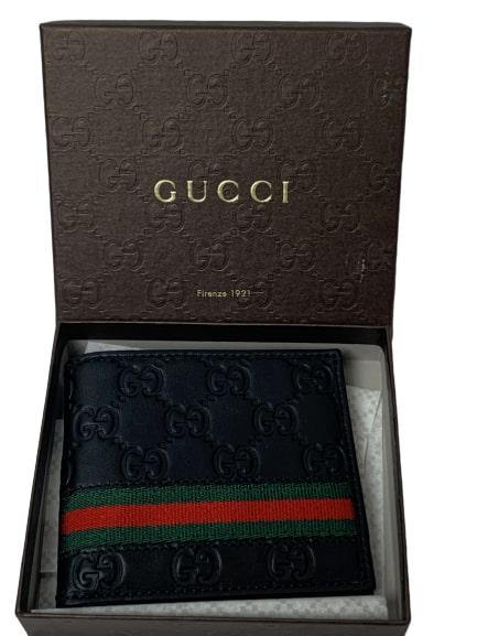NEW IN BOX GUCCI BLACK MEN'S LEATHER WALLET (1 of 3)