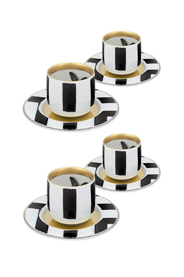 CHRISTIAN LACROIX "SOL Y SOMBRA" 4 TEACUPS/SAUCERS (1 of 2)