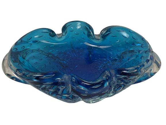 VINTAGE MURANO GLASS BLUE ASHTRAY (1 of 5)