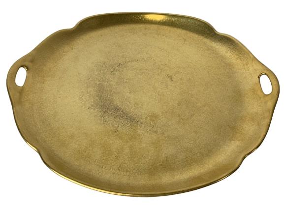 PICKARD "ROSE & DAISY" ENCRUSTED 11"GOLD TRAY: This is a 11" hand-painted gold tray with the encrusted "Rose & Daisy" pattern. The PICKARD markings on the bottom indicate it was from 1938-present, and it is a first run production.