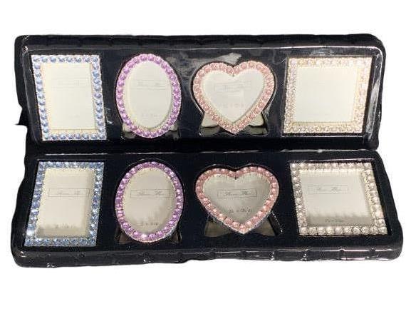 ASHLEIGH MANOR SET OF 8 JEWELED FRAMES NIB: Ashleigh Manor New (in Box) Jeweled Picture Frames These jeweled beauties will brighten up any room with their sparkle and decorative charm. With so many beautiful new ones to choose from, here is a s