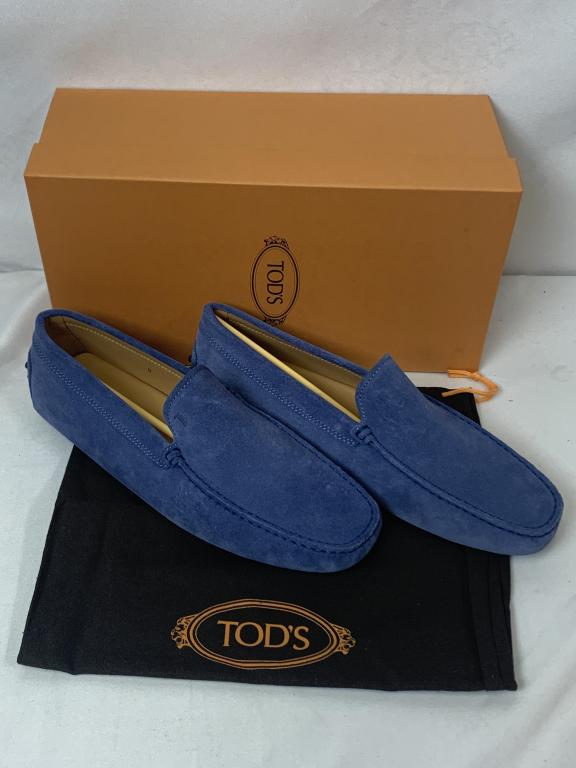 NIB TOD'S NEW GOMMINI BLUE SUEDE DRIVING LOAFER 9: New in box Tod's blue driving loafer Reo JeansEngland size 8US size 9New in box with dust bag