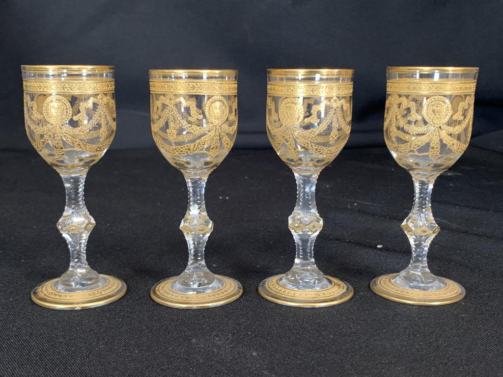 SAINT LOUIS 4x "CONGRESS" CRYSTAL CORDIAL GLASSES (1 of 4)