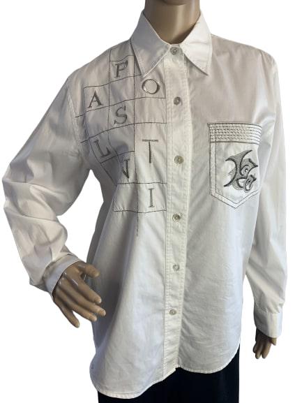 PAOLO SANTINI SIGNATURE EMBROIDERY BUTTON SHIRT M (1 of 8)