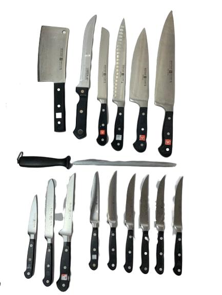 WUSTOF 15 PIECE CHEF'S KNIVES SET W/ 22 SLOT BLOCK (1 of 3)