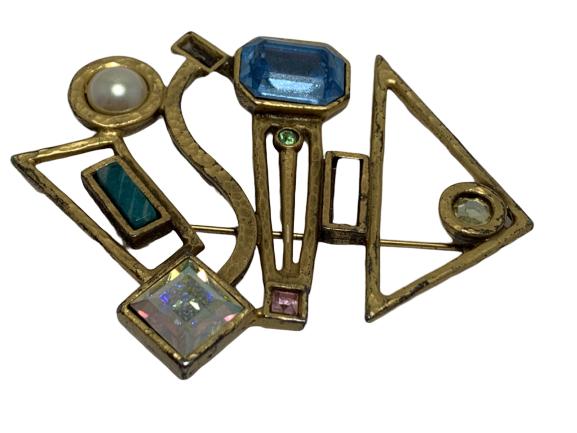 PATRICIA LOCKE HAND MADE ABSTRACT MODERN BROOCH (1 of 4)