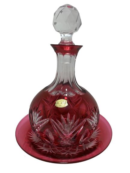 VAL ST LAMBERT RUBY CUT TO CLEAR DECANTER (1 of 5)