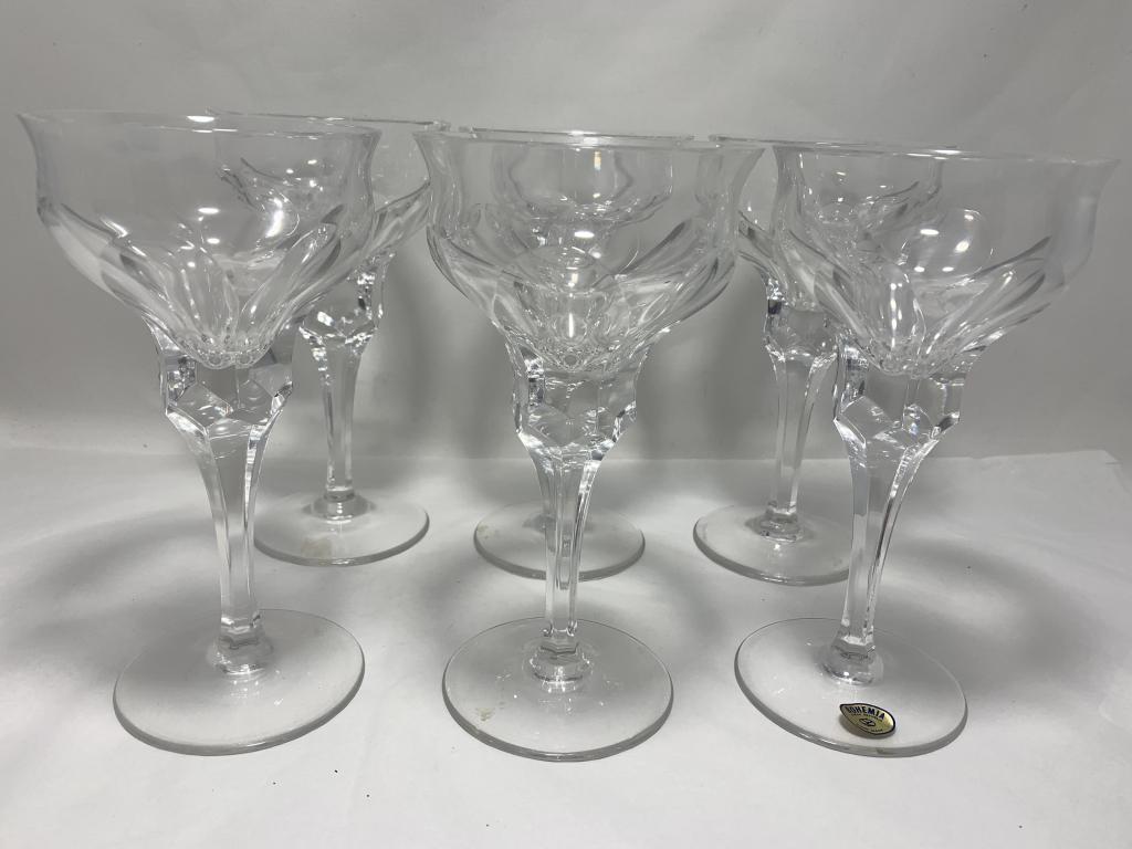 SET OF 6 BOHEMIA CRYSTAL GLASSES  7 1/2" (1 of 4)