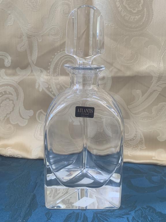 ATLANTIS CRYSTAL PORTUGAL HEAVY DECANTER W/ TOP (1 of 6)