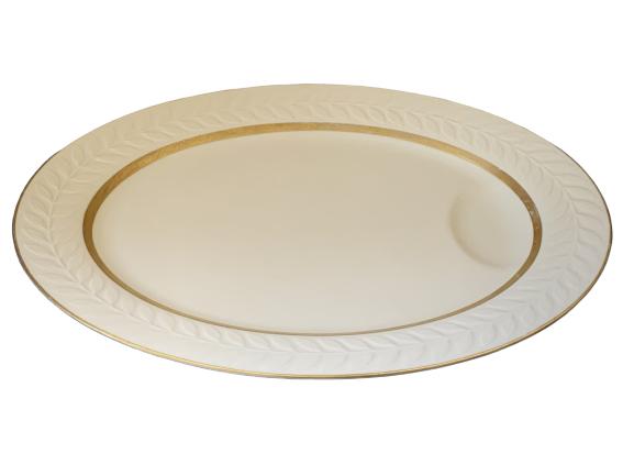 THEODORE HAVILAND "EMBASSY" XL16" SERVING PLATTER: THEODORE HAVILAND "EMBASSY" XL16" SERVING PLATTER - White with beautiful gold rim - 16" x 13" in size - Excellent condition!