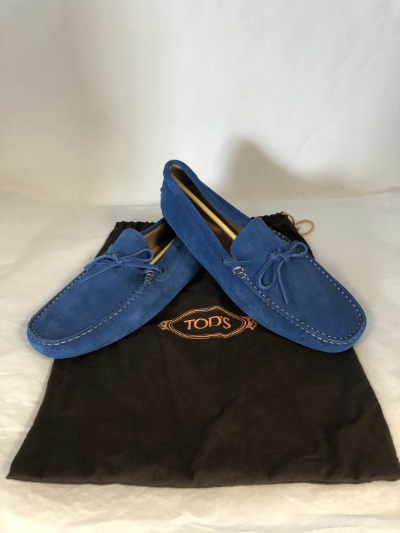 NEW TOD'S BOLD BLUE TIE BOAT LOAFERS SHOES MENS 9: NEW TOD'S BOLD BLUE TIE BOAT LOAFERS SHOES MENS 9 - SIZE MENS US 9 - NEW condition with dustbag included as shown
