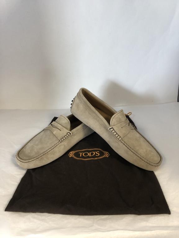 NEW TOD'S BEIGE SUEDE PENNY LOAFERS SHOES MENS 9 (1 of 5)
