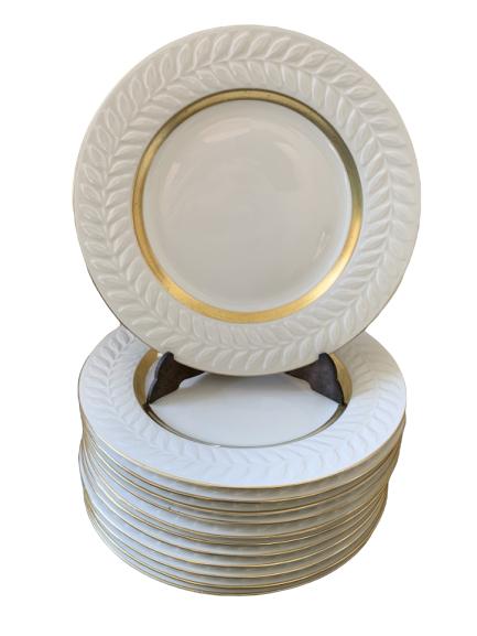 THEODORE HAVILAND "EMBASSY" 8" SALAD PLATES X 12: THEODORE HAVILAND "EMBASSY" 8" SALAD PLATES X 12 - LOT of 12 total salad plates - all 8" diameter in size - Good condition on all!