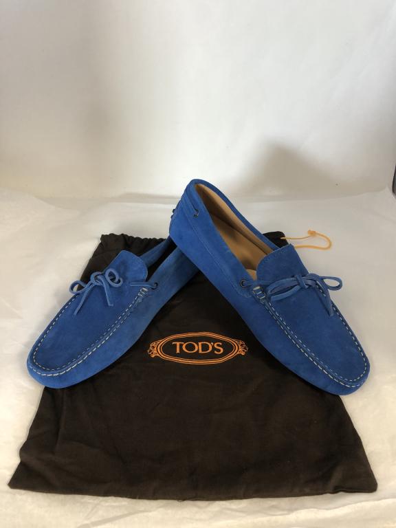 NEW TOD'S BOLD BLUE SUEDE TIE LOAFERS SHOES MENS 9: NEW TOD'S BOLD BLUE SUEDE TIE LOAFERS SHOES MENS 9 - US MENS SIZE 9 - NEW condition with dustbag included as shown