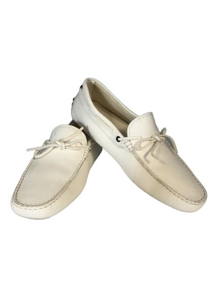 TOD'S WHITE LEATHER BOAT STYLE SHOES MENS 9 (1 of 4)
