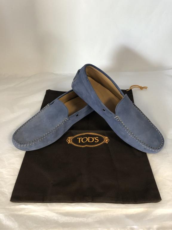 TOD'S BLUE SUEDE LEATHER LOAFER SHOES MENS 9: TOD'S BLUE SUEDE LEATHER LOAFER SHOES MENS 9 - MENS US SIZE 9 - GOOD condition as shown in pictures
