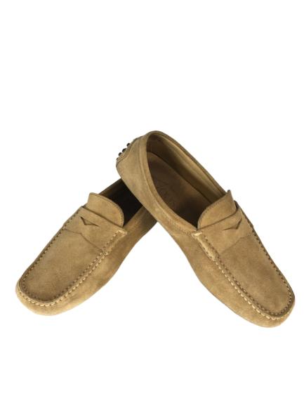 TOD'S TAN SUEDE PENNY LOAFERS SHOES MENS 8.5 (1 of 4)