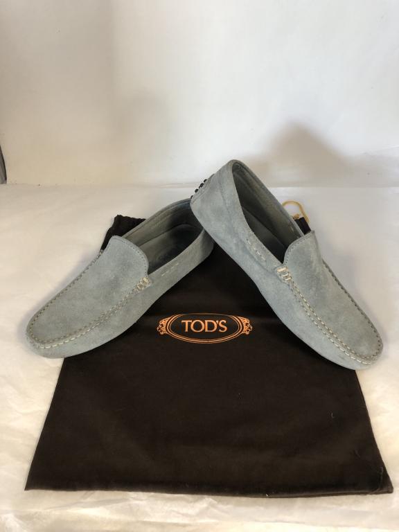 TOD'S LT BLUE SUEDE LOAFERS SHOES US MENS 9: TOD'S LT BLUE SUEDE LOAFERS SHOES US MENS 9 - US MENS SIZE 9 - GOOD condition as shown in pix!