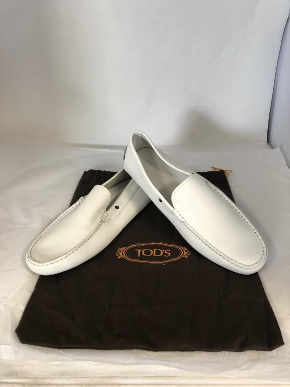 NEW TOD'S WHITE LEATHER LOAFERS SHOES MENS US 9 (1 of 5)